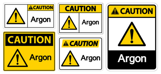 Caution Argon Symbol Sign Isolate On White Background,Vector Illustration EPS.10