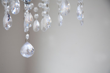 Interior chandelier close up low depth field