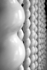 One of many patterns I have of a close up banister at the top of the stair case in white. Low depth field