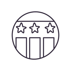 Usa circle with stars line style icon vector design