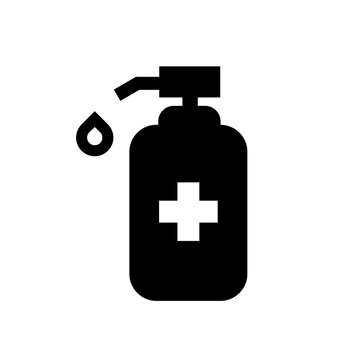 Hand sanitizer pump bottle, washing gel, alcohol gel, Washing hand with sanitizer liquid soap icon vector