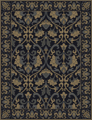 Ornamental dark carpet carpet.