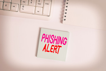 Handwriting text writing Phishing Alert. Conceptual photo aware to fraudulent attempt to obtain...