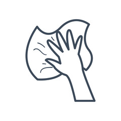 Hand with rag line style icon vector design