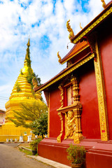 Fototapeta premium A view of buddhist temple Wat Sri Suphan at Chiang Mai, Thailand.