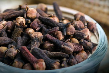 Clove dried spicy Herb. Natural medicine. Close up