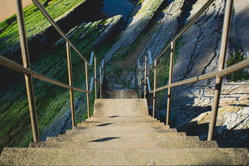 Escaleras en la playa de La Concha
