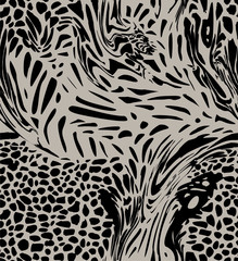 Fur seamless pattern. Abstract vector background.