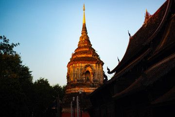 A beautiful view of buddhist temple at Chiang Mai, Thailand.