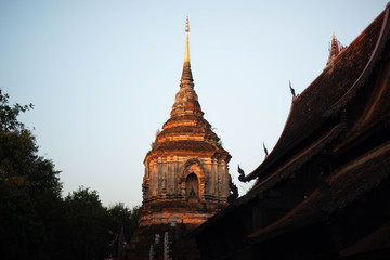 Fototapeta premium A beautiful view of buddhist temple at Chiang Mai, Thailand.