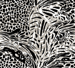 Fur seamless pattern. Abstract vector background.
