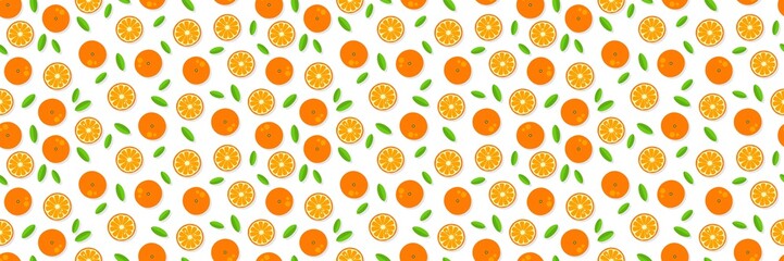 Seamless orange background. Orange tangerine grapefruit lemon lime on a white background. Vector illustration of summer fruits. Citrus icons and silhouettes. Cute painted oranges. Tropical fruits
