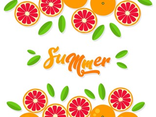 Grapefruit background. Orange tangerine grapefruit lemon lime on a white background. Vector illustration of summer fruits and citrus. Citrus icons silhouettes. Cute painted grapefruits. Tropical fruit