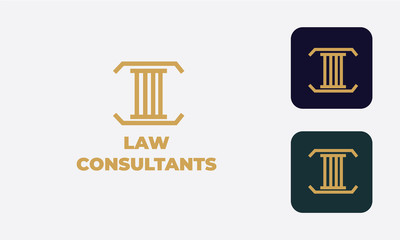 law logo can be used for law consultants -justice -royal law - law firm - lawyer, law office, notary, hammer  - an attorney with modern style, with cream color, white, blue 