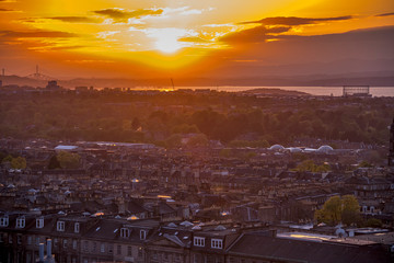 Landscape of Edinburgh, photographed in Scotland, in Europe. Picture made in 2019.