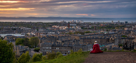 Landscape of Edinburgh, photographed in Scotland, in Europe. Picture made in 2019.
