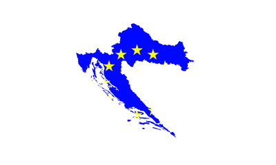 Fototapeta premium Croatia map outline European Union symbom country shape 