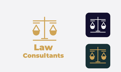 law logo can be used for law consultants -justice -royal law - law firm - lawyer, law office, notary, hammer  - an attorney with modern style, with cream color, white, blue 