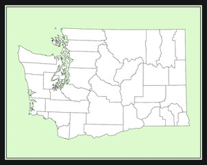 Fototapeta na wymiar County map of Washington state