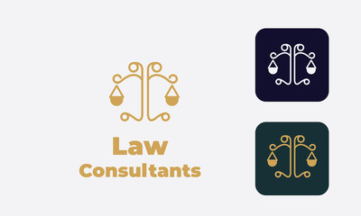 law logo can be used for law consultants -justice -royal law - law firm - lawyer, law office, notary, hammer  - an attorney with modern style, with cream color, white, blue 