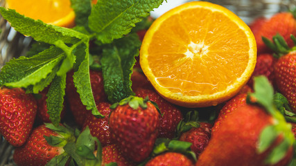 orange and strawberries