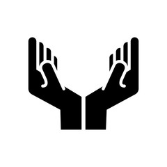 hands protecting line style icon