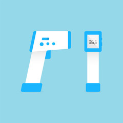 Medical thermometer illustration in flat style. Modern vector icon