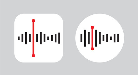 Two Icons Design with Waves of the equalizer. EQ Vector Illustration. Voice Memo Recorder Icon.