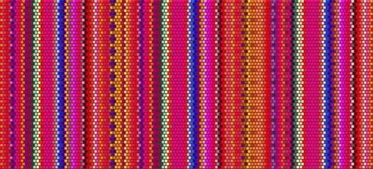 Blanket Stripes Seamless Vector Pattern. Cinco de Mayo. Serape Style. Ethnic Mexican Fabric Pattern.