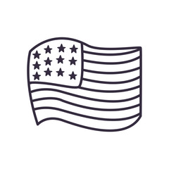 Usa flag line style icon vector design