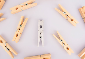 Silver wooden clothespin - the difference in the crowd, leadership, the difference in concept. personality stands out from the masses.