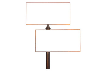 Blank billboard isolated on a white background. Empty billboard for advertisement