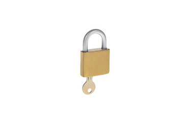 Vintage padlock with key