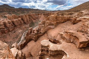 Beautiful red sandstone canyon landscape