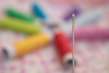 Needle and colorful threads