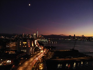 hudson river Manhattan  new york night dusk 