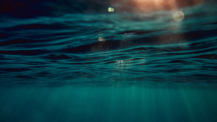 blue water surface underwater