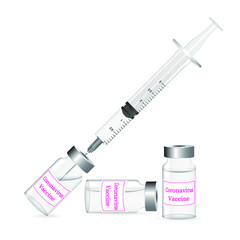 Vaccine and syringe injection used in coronavirus treatment