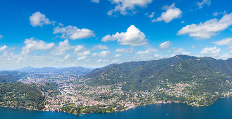 Panoramic view of lake Como in Italy