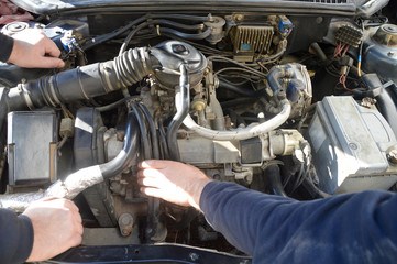 A vehicle arriving at the technical service for maintenance
