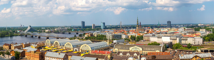 Panoramic aerial view of Riga