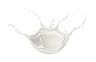 Vector realistic milk splash for dairy design