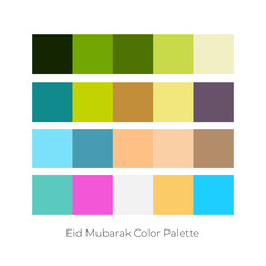 Color scheme for Happy Eid Al Fitr Mubarak greeting card 