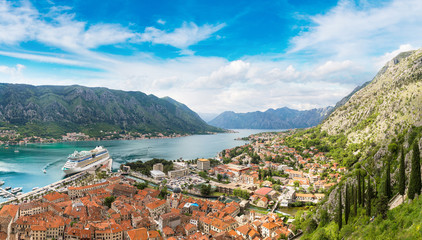 Naklejka na ściany i meble Panorama of Kotor in Montenegro
