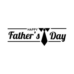 happy fathers day seal with necktie line style