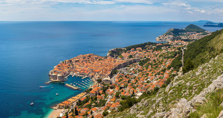 Fototapeta na wymiar Aerial view of old city Dubrovnik