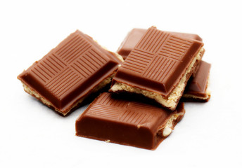 chocolate bars on a white background