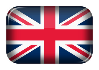 Great Britain United Kingdom union jack web icon rectangle button with clipping path