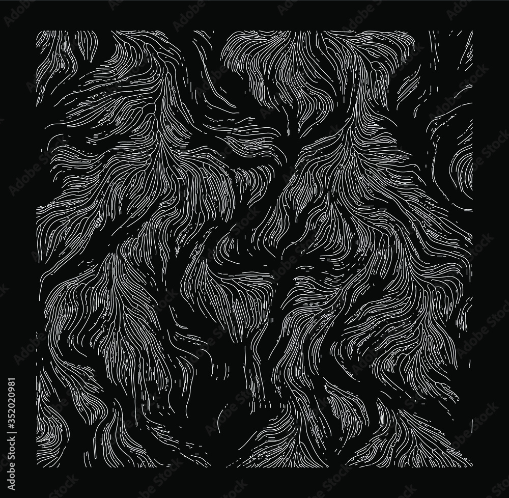 Fototapete Generative Art with Visualization of Random Perlin Noise. Conceptual image of high tech systems: Artificial Intelligence, Deep Learning, Neural networks and Internet Map.