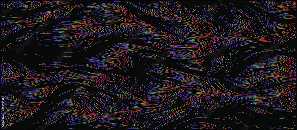 Fototapete Generative Art with Visualization of Random Perlin Noise. Conceptual image of high tech systems: Artificial Intelligence, Deep Learning, Neural networks and Internet Map.